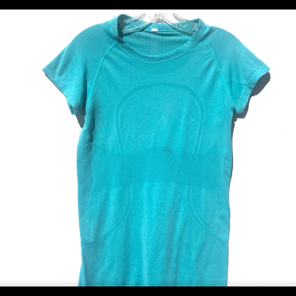 Lululemon swiftly tech turquoise blue Shirt 8 top short sleeve